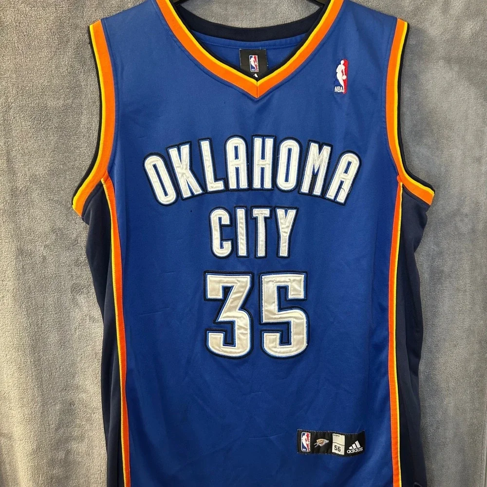 Adidas Oklahoma City Thunder Kevin Durant 35 NBA Jersey Blue Mens 56 XL‎